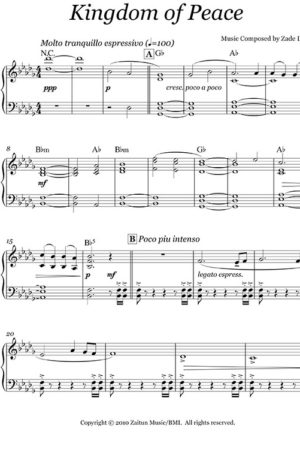 Music Sheet Kingdom Of Peace