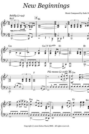 Music Sheet New Beginnings