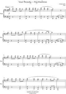 Music Sheet Your Beauty My Madness