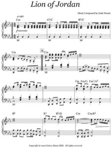 Music Sheet Lion Of Jordan
